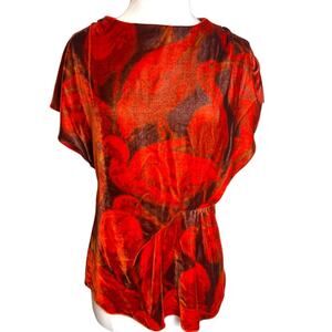 Whit velvet duck bird draped top Sz 0